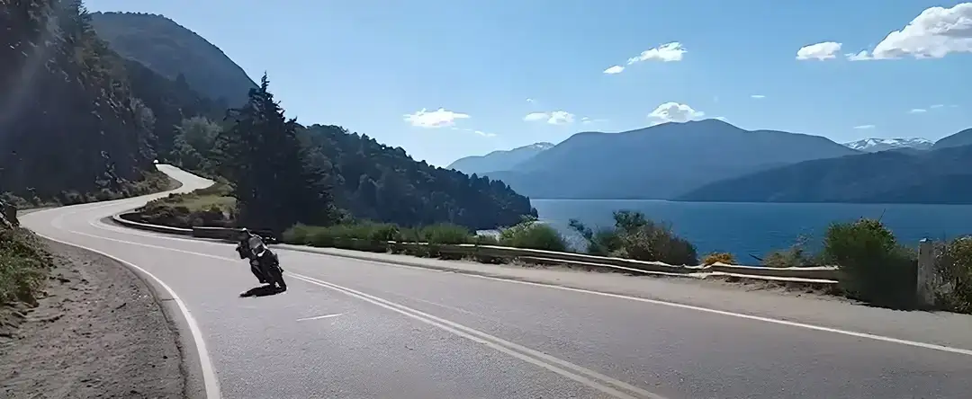 Motorcycle on scenic winding road